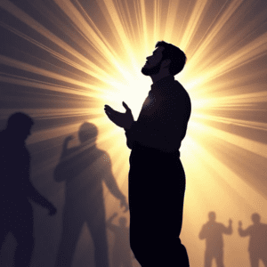 Biblical illustration of a believer standing in prayer, surrounded by divine light, representing God’s protection and victory over premature death.