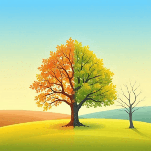 Biblical illustration of a tree in different seasons, representing spiritual expiry dates and divine timing.