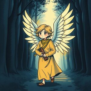Angel assigned as light guide with shadows fleeing