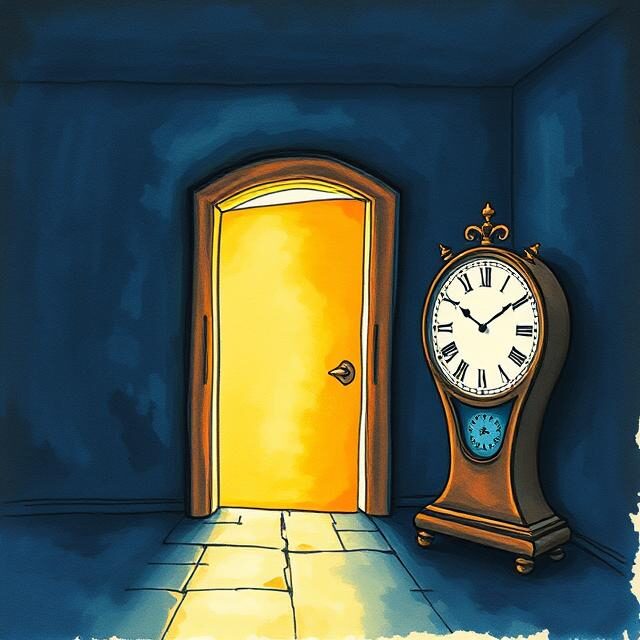 Hidden exit door as open light with trapped believer