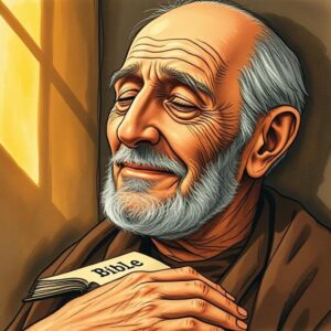 Last words of a dying man as final prayer