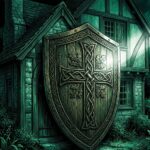 Massive glowing shield protecting a family home.