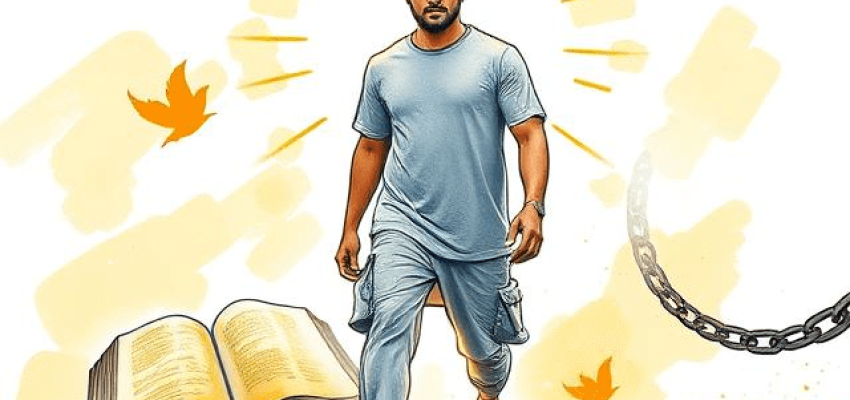 Christian walking towards light, symbolizing next steps after salvation and spiritual growth.